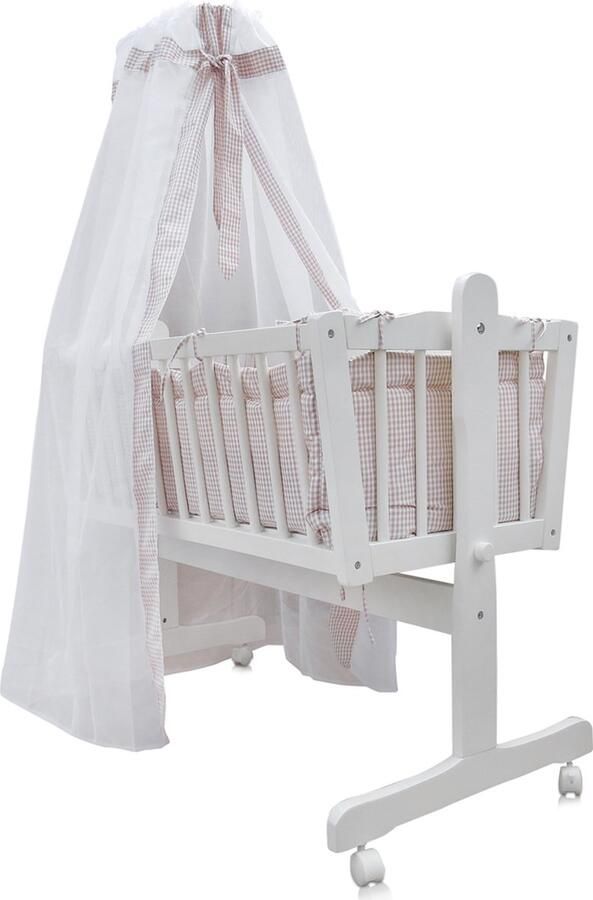 Vitalispa Babybed – 100 x 77 cm Met rollen Beige Met rollen