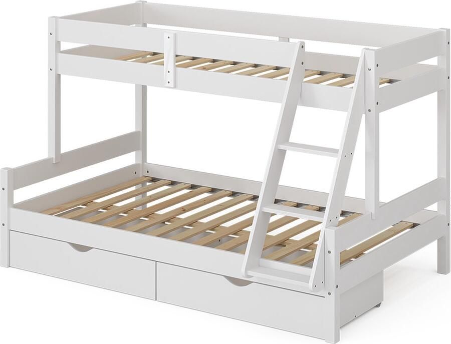 Vitalispa Everest Stapelbed – 120x200 80x200 cm met laden Wit met laden
