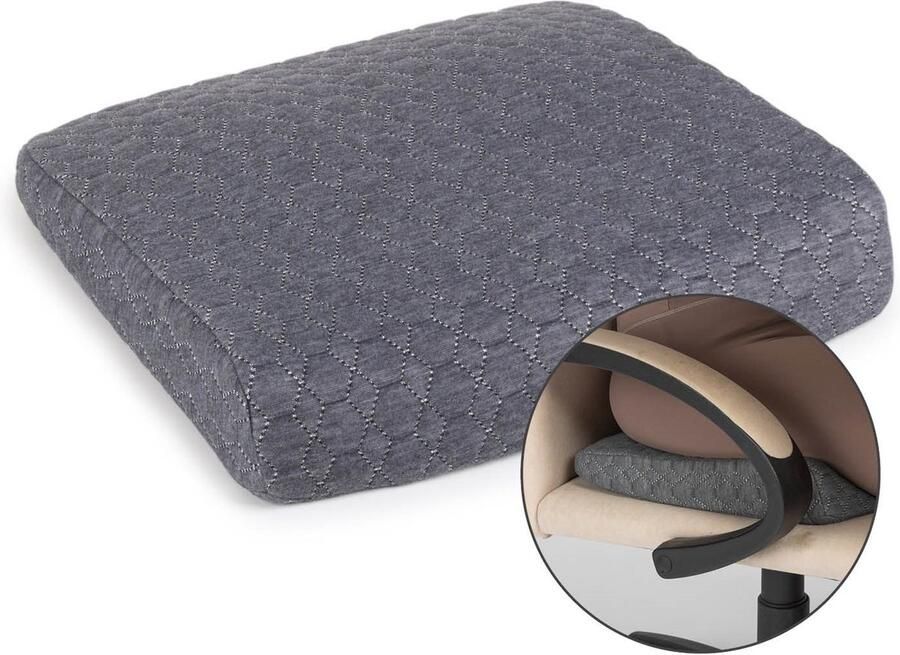 Vitapur Zitkussen Orthopedisch Stoelkussens Zitkussen orthopedisch Traagschuim stoelkussen Zitkussen bureaustoel Zitkussen auto grijs