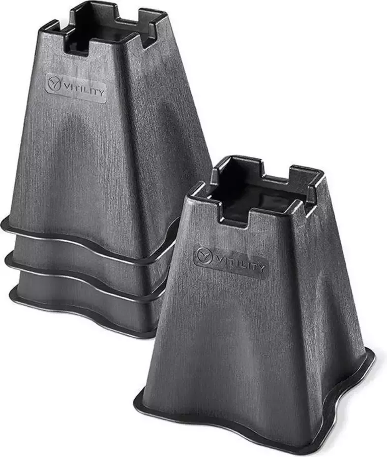 Vitility Meubelverhoger groot Stoelonderdeel Stoelverhoger Tafelverhoger Bedverhoger Zwart - Foto 2