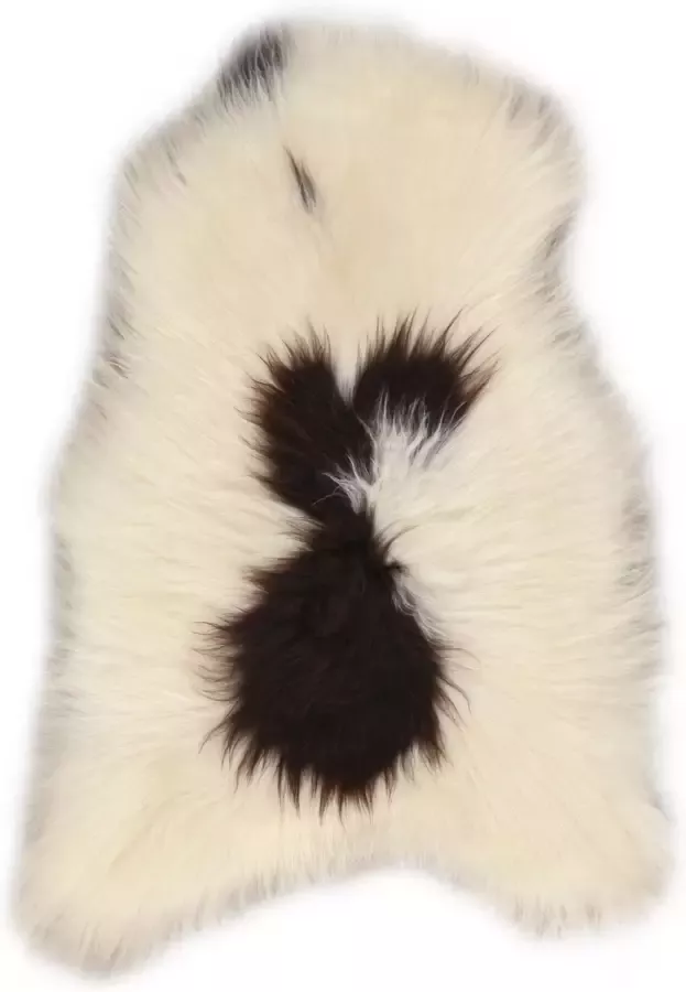 Vivace Vloerkleed Schapenvacht Wit Bruin Gevlekt Tapijt 110x100 cm (9010804)