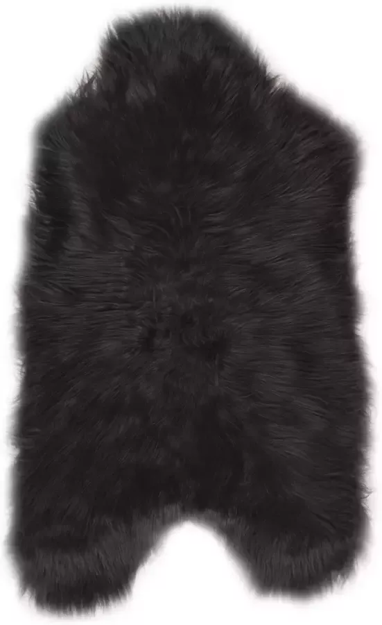 Vivace Vloerkleed Schapenvacht Zwart Bruin Tapijt 110x100 cm (9010805)