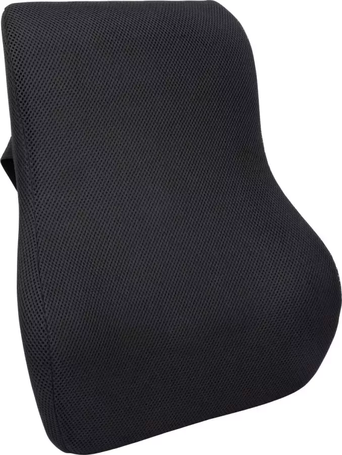 Vivamore Ergonomisch Rugkussen Rugsteun voor Onderrug Lendekussen Traagschuim Voor Verschillende Stoelen 46 x 38 x 12CM Zwart