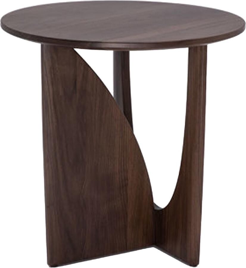 Vivera 'Livin Klassieke Bijzettafel Houten voet en tafelblad Bruin Ø50cm x 51cm hoog - Foto 2