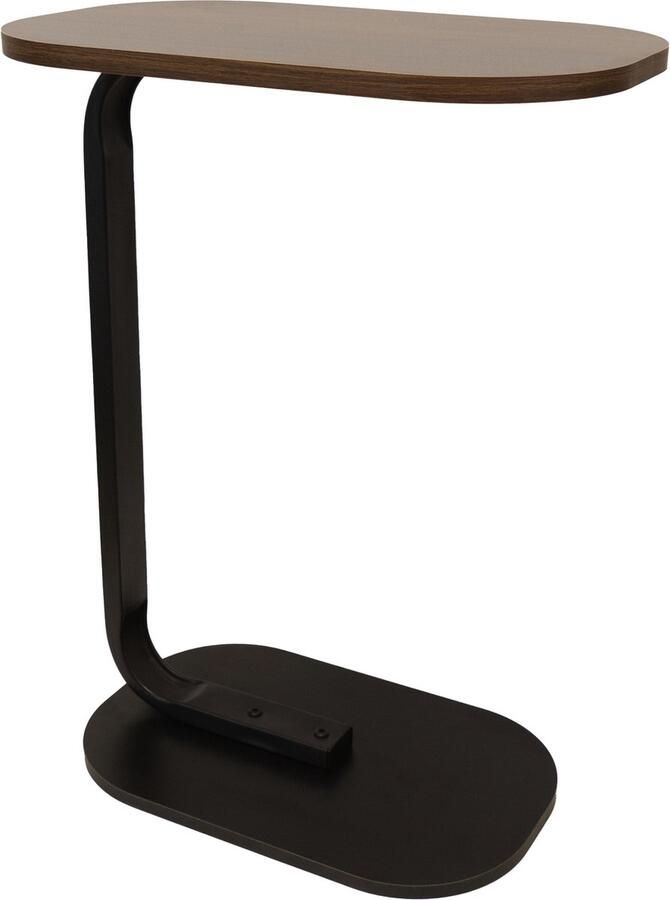 Vivera 'Livin Bruine Bijzettafel – Moderne Ovale Tafel – Compact en Stijlvol – 45x30x60cm