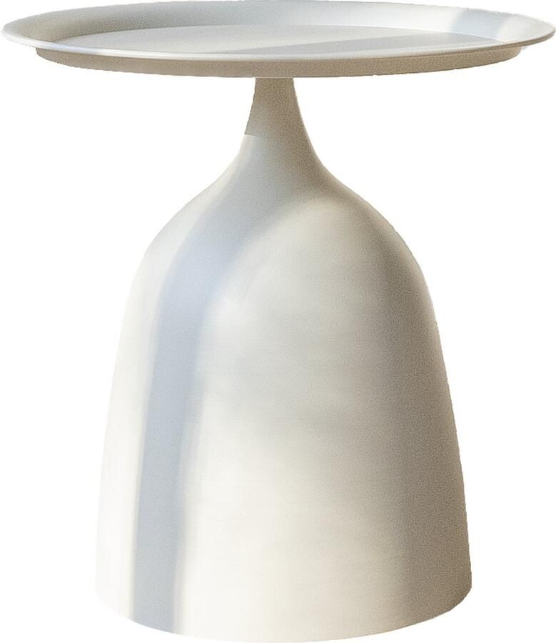 Vivera 'Livin Ronde Bijzettafel Metaal Crème kleur Ø40cm