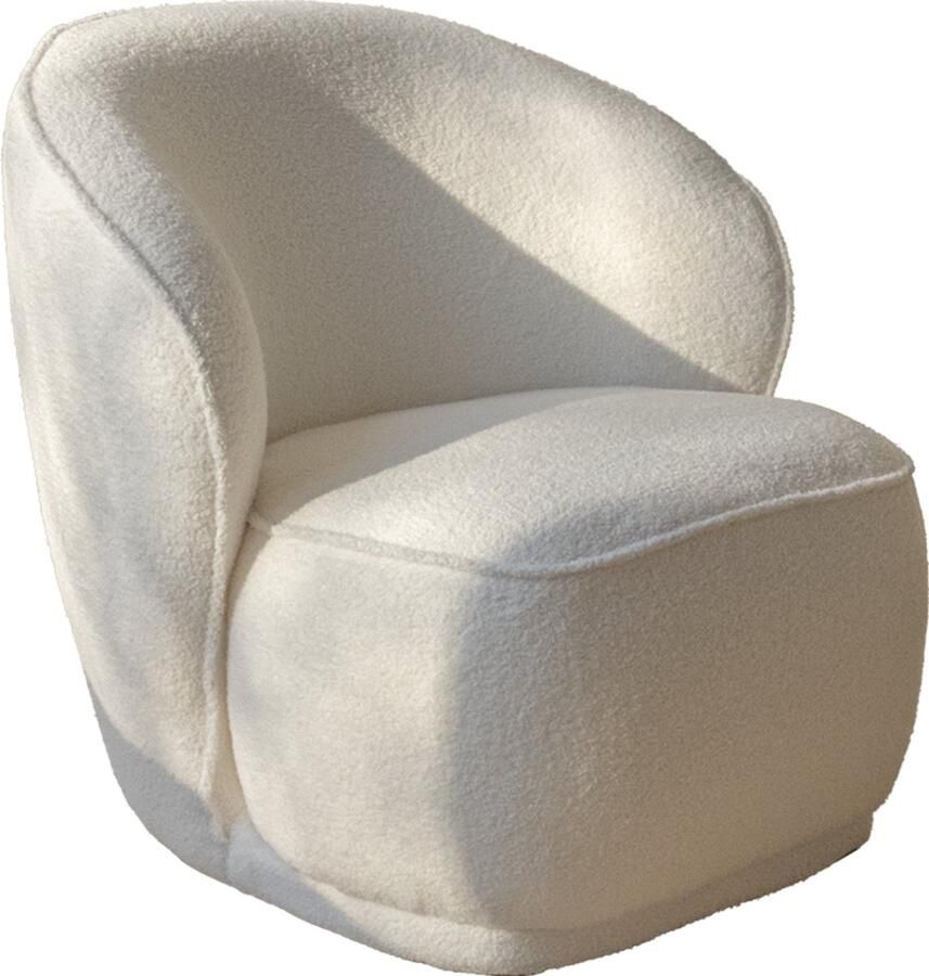 Vivera 'Livin Stoffen loungestoel Teddy stof Wit Modern design