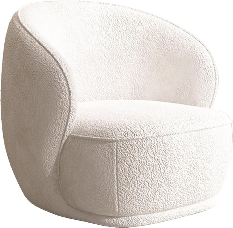 Vivera 'Livin Stoffen loungestoel Teddy stof Wit Modern design - Foto 2