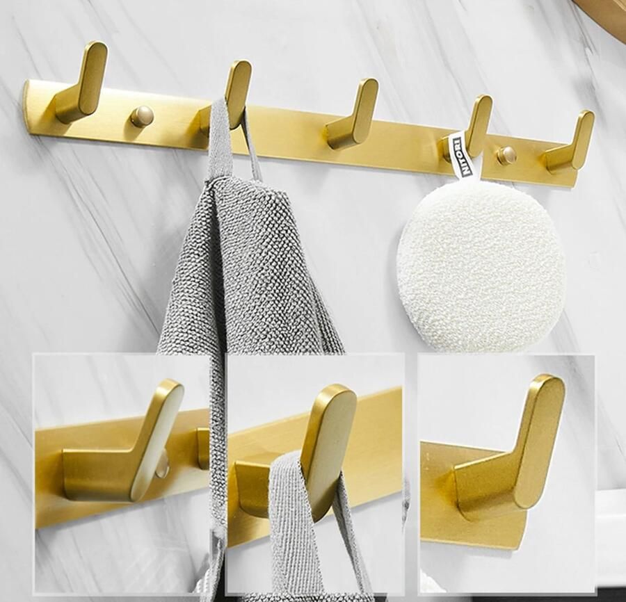 Vivia products Kapstok Goud 55 cm 6 haken