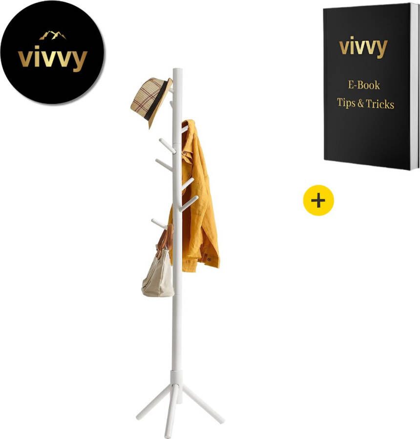 Vivvy Dressboy Kledingstandaard 3 In 1 Dressboy Hout XL 100% Tevredenheidsgarantie ‎44*19*15.6 Cm Wit 8 Haken