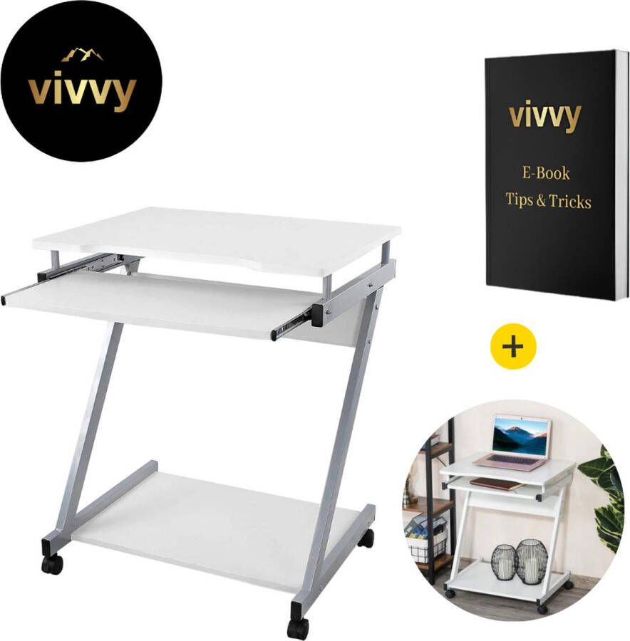 Vivvy Laptoptafel Op Wielen – Laptoptafel Staand – Handig In Gebruik Verstelbaar– Best Getest – 100% Tevredenheidsgarantie