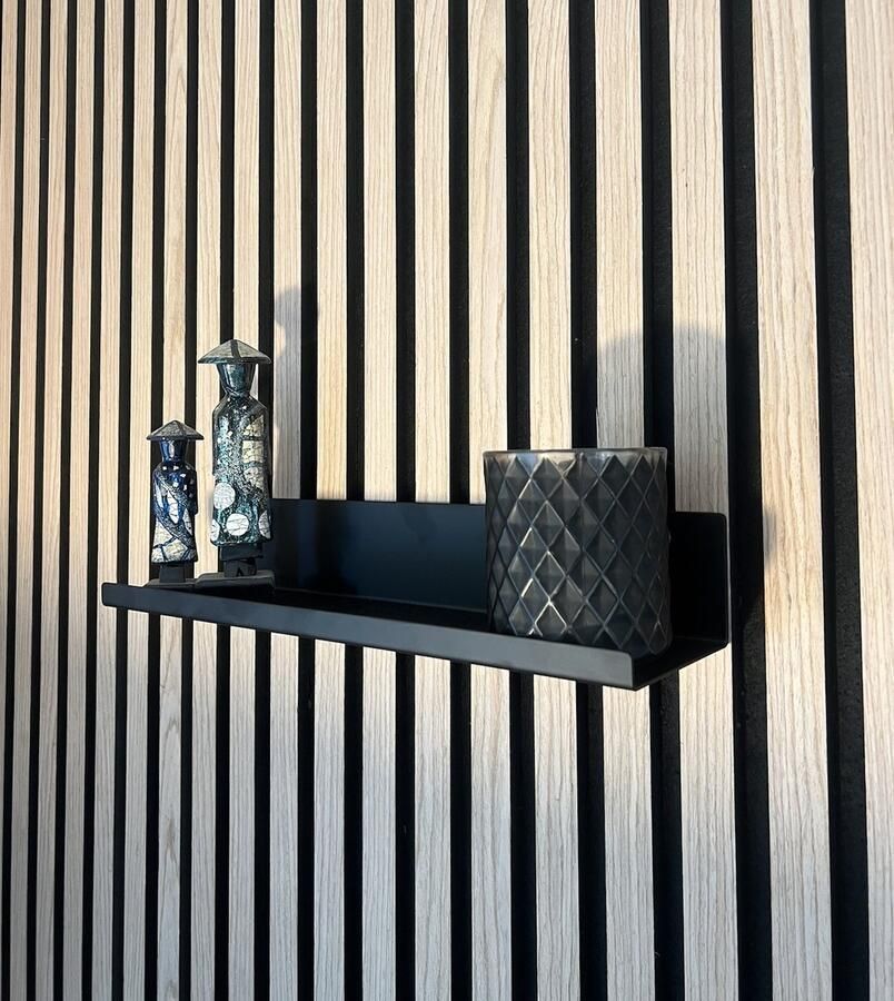 Vleugel Wandplank voor akoestische panelen- Akoestisch wandpaneel Akupanel 34 4 cm breed Geen boormachine nodig Metaal