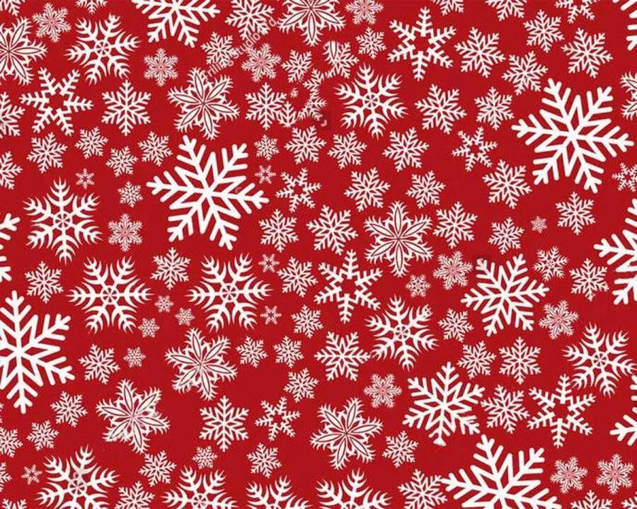 Vloerkledenopvinyl Kerst Placemat vinyl Sneeuwvolkjes Rood Wit 2 stuks Onze materialen zijn PVC vrij en hygienisch