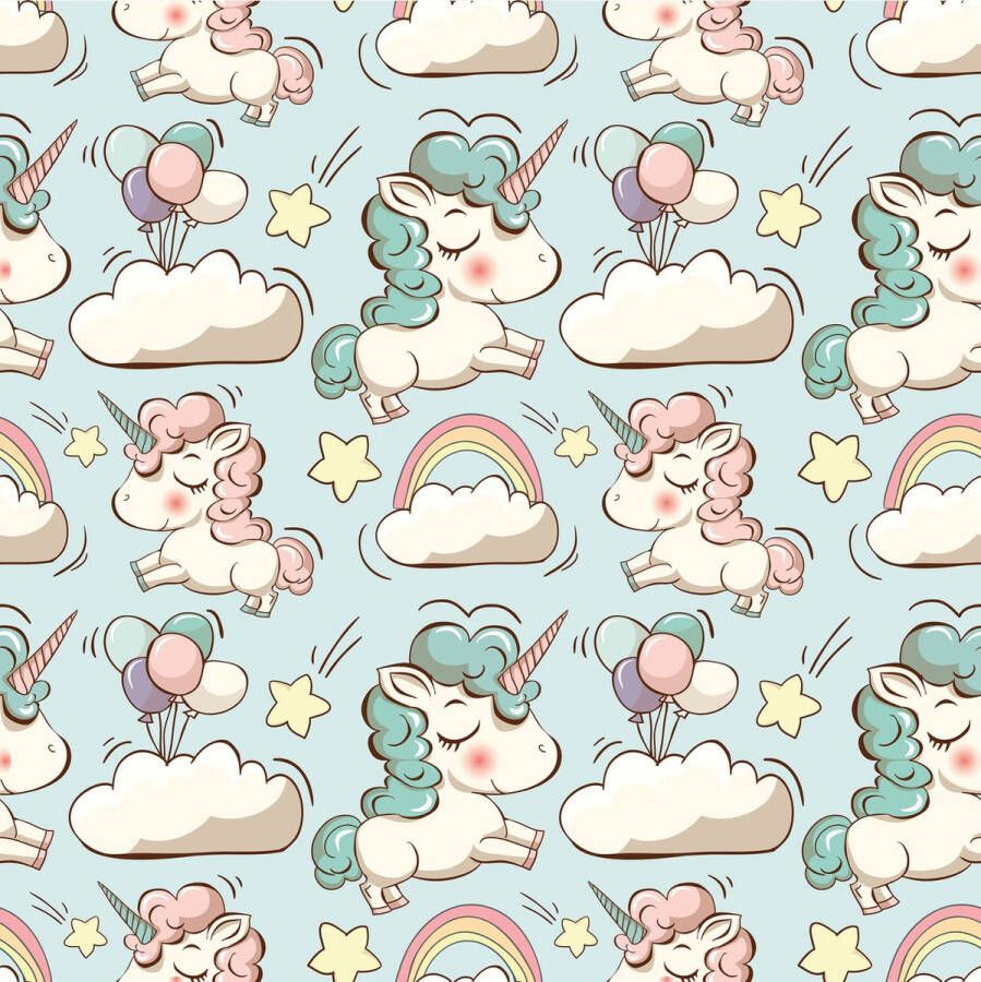 Kinderkamer kleed Unicorn blauw 90x120 cm Onze materialen zijn PVC vrij en hygienisch 90x120 cm Onze materialen zijn PVC vrij en hygienisch
