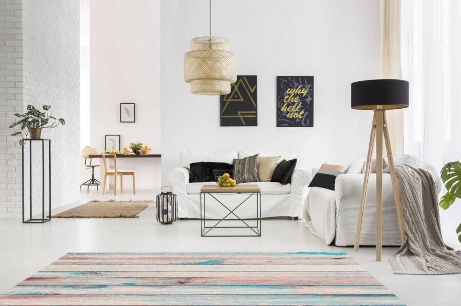 vloerkledenopvinyl Vloerkleed vinyl Old wood aqua 170x240 cm