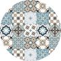 Vloerkledenopvinyl Vloerkleed Vinyl Rond Baladi Blauw 180 cm Rond Onze materialen zijn PVC vrij en hygienisch - Thumbnail 1