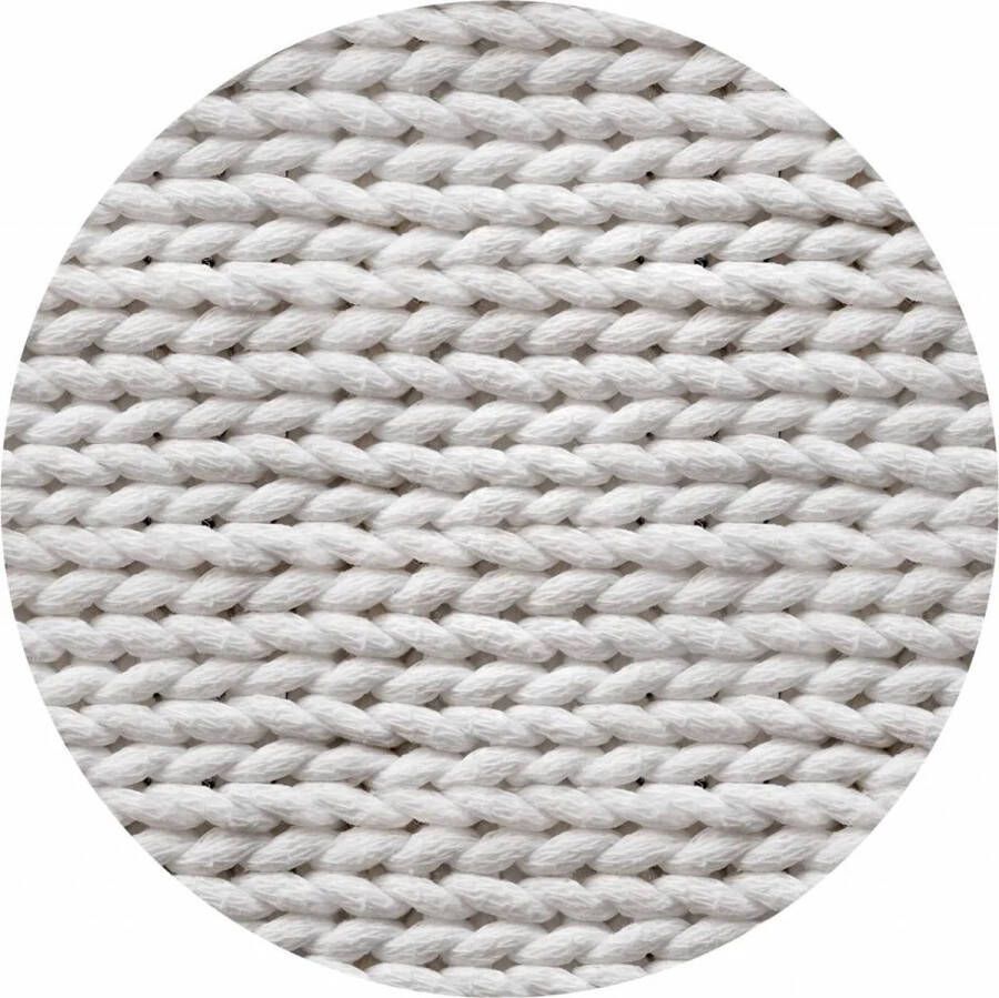 Vloerkledenopvinyl Vloerkleed vinyl rond Braided virgin white 160 cm Rond Onze materialen zijn PVC vrij en hygienisch