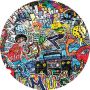 Vloerkledenopvinyl Vloerkleed vinyl rond Graffiti art | 95 cm Rond Onze materialen zijn PVC vrij en hygienisch - Thumbnail 1