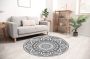 Vloerkledenopvinyl Vloerkleed vinyl rond Mandala zwart wit 195 cm Rond Onze materialen zijn PVC vrij en hygienisch - Thumbnail 1