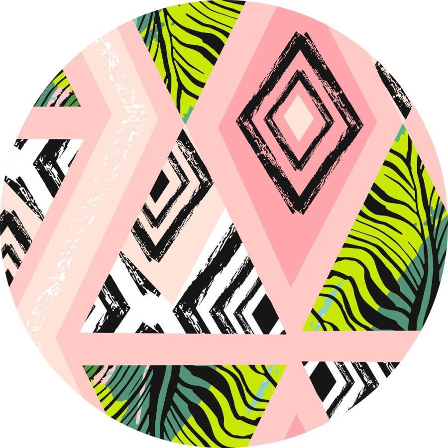Vloerkledenopvinyl Vloerkleed vinyl rond| Pink jungle 140 cm Rond Onze materialen zijn PVC vrij en hygienisch