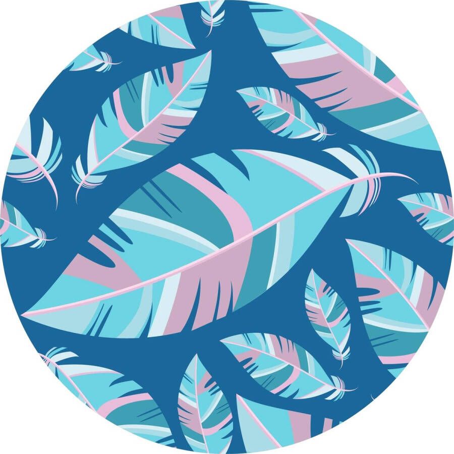 Vloerkledenopvinyl Vloerkleed vinyl rond Veren blauw 195 cm Rond Onze materialen zijn PVC vrij en hygienisch