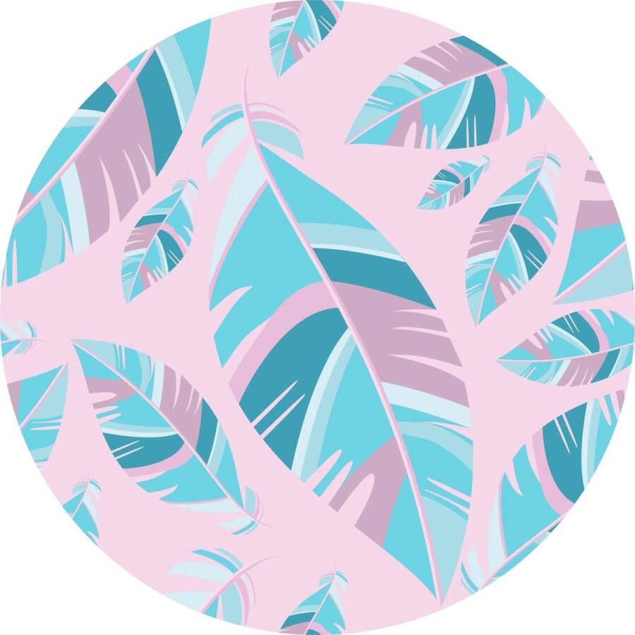 Vloerkledenopvinyl Vloerkleed vinyl rond Veren roze 195 cm Rond Onze materialen zijn PVC vrij en hygienisch