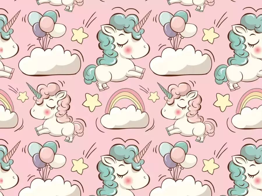 Vloerkledenopvinyl.nl Kinderkamer kleed Unicorn roze