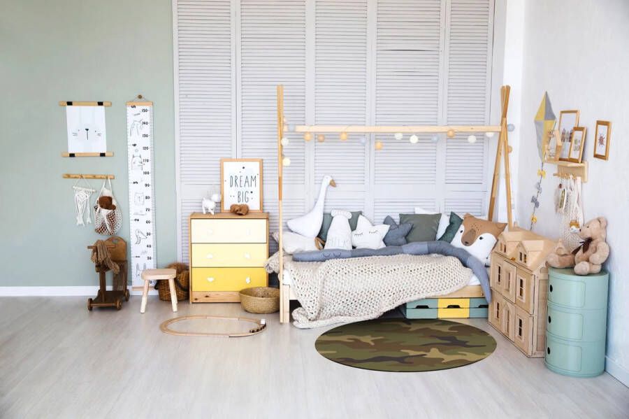 Kinderkamerkleed vinyl Camouflage 170 cm Dia Onze materialen zijn PVC vrij en hygienisch