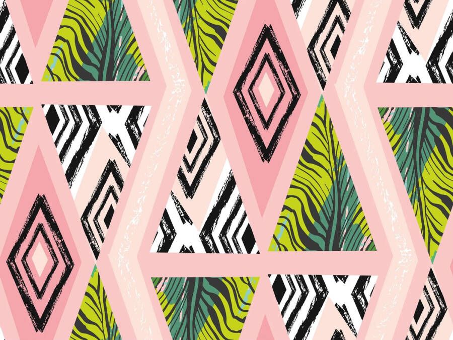 Vloerkledenopvinyl kinderkamerkleed vinyl Driehoeken 195x300 cm Onze materialen zijn PVC vrij en hygienisch