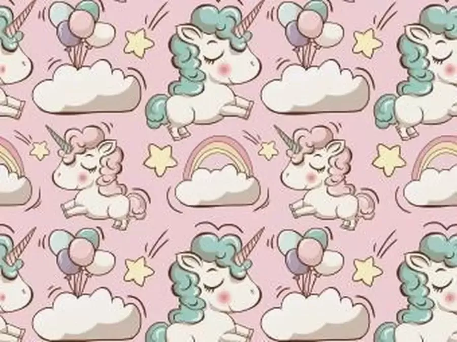 Vloerkledenopvinyl.nl Kinderkamer kleed Unicorn roze