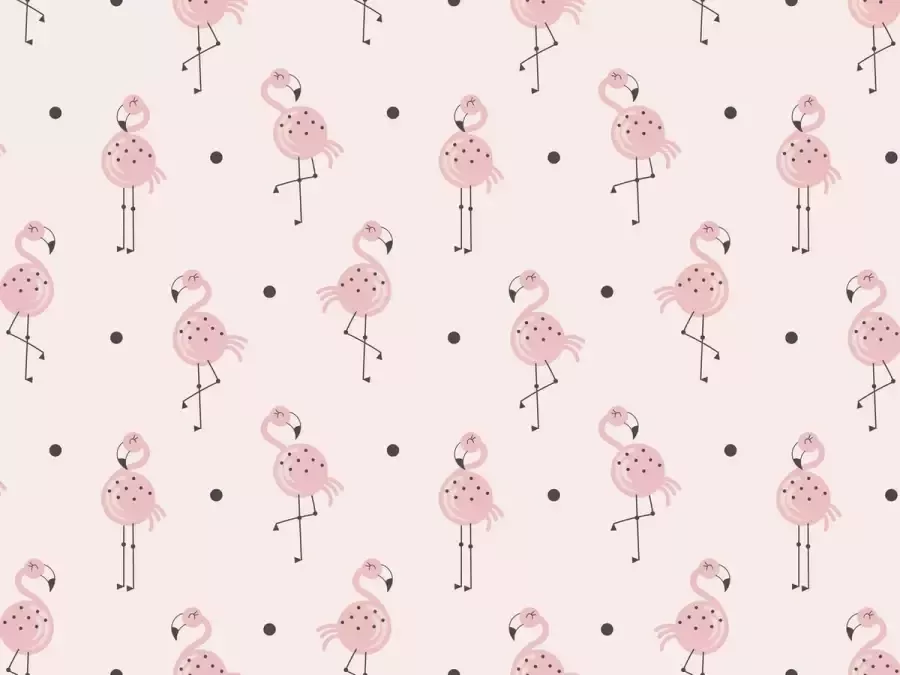 Vloerkledenopvinyl.nl kinderkamerkleed vinyl Flamingo junkie