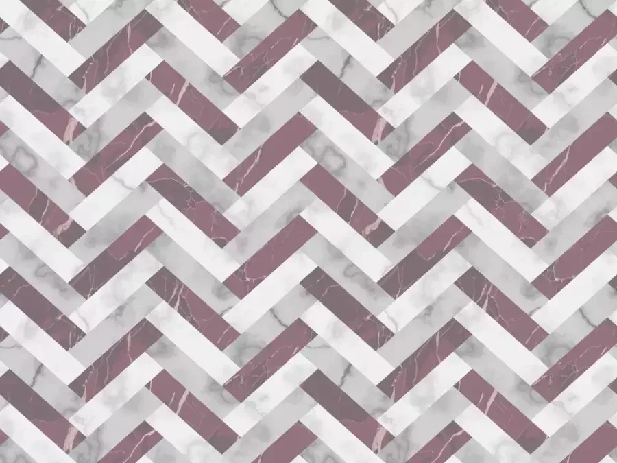 Vloerkledenopvinyl.nl Vloerkleed vinyl Marmer visgraat grijs oud roze 170x170 cm