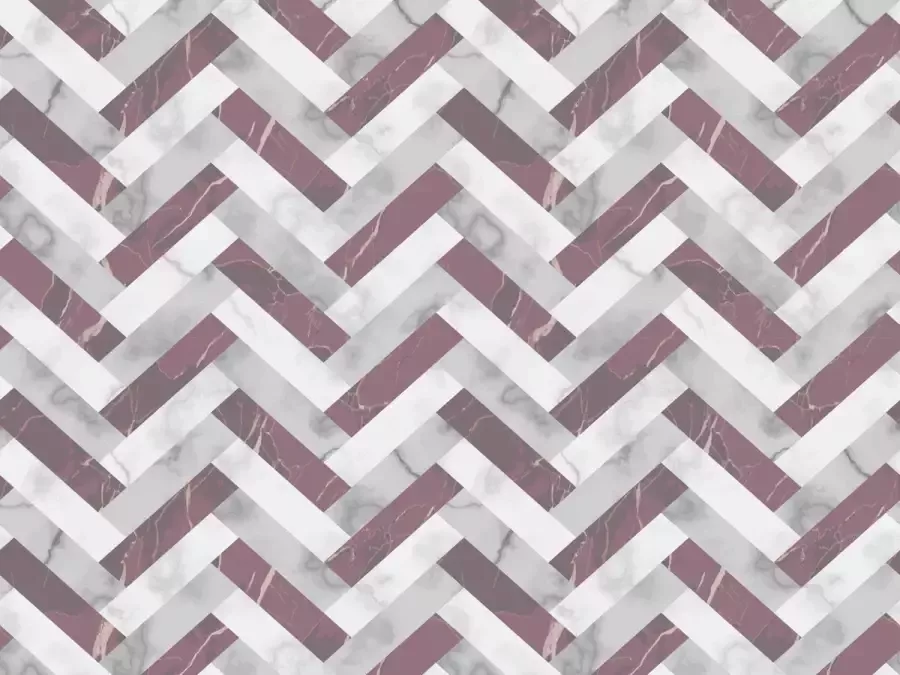 Vloerkledenopvinyl.nl Vloerkleed vinyl Marmer visgraat grijs oud roze 95x145 cm