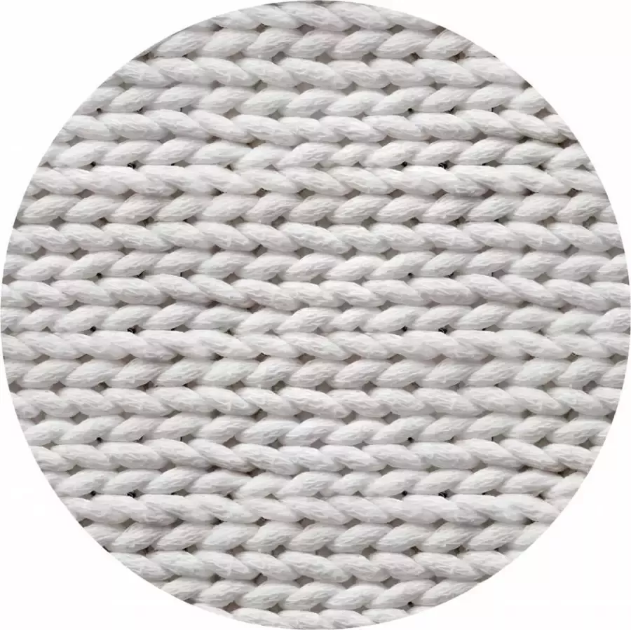 Vloerkledenopvinyl.nl Vloerkleed vinyl rond Braided Virgin White