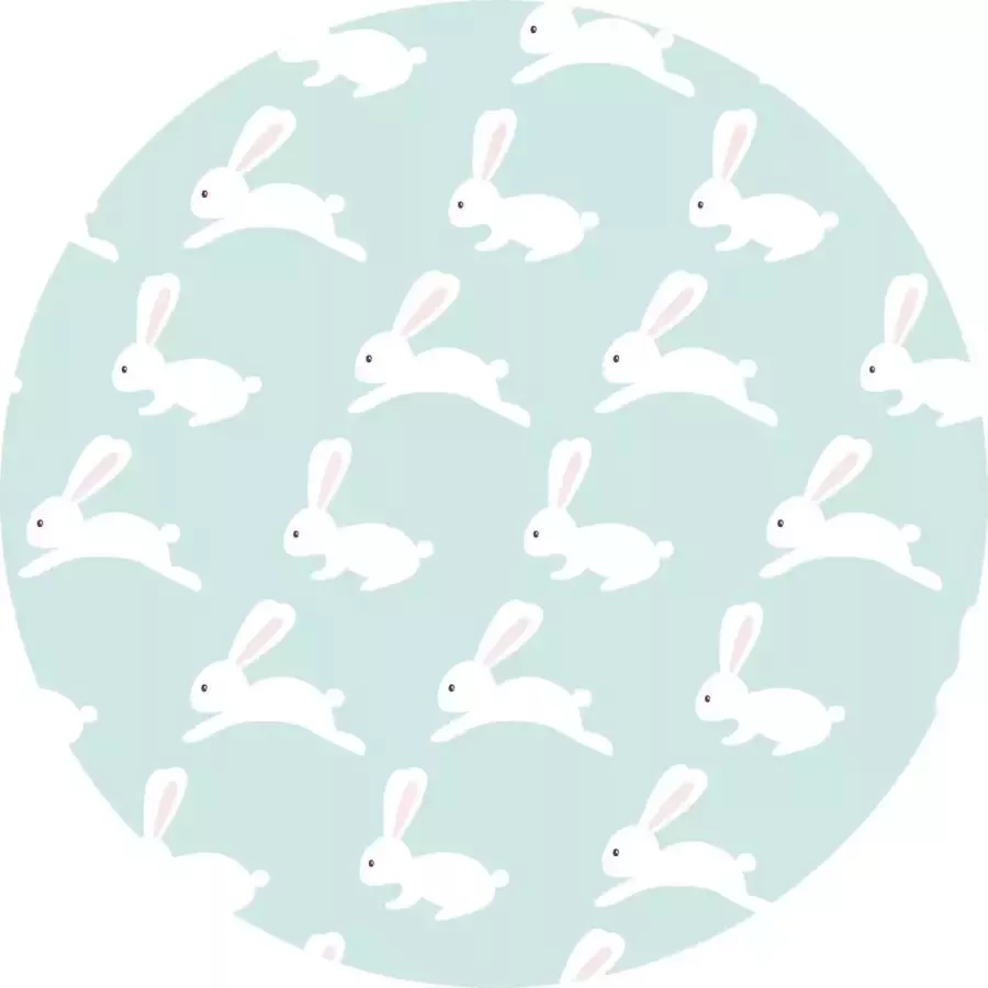 Vloerkledenopvinyl.nl Vloerkleed vinyl rond Konijn