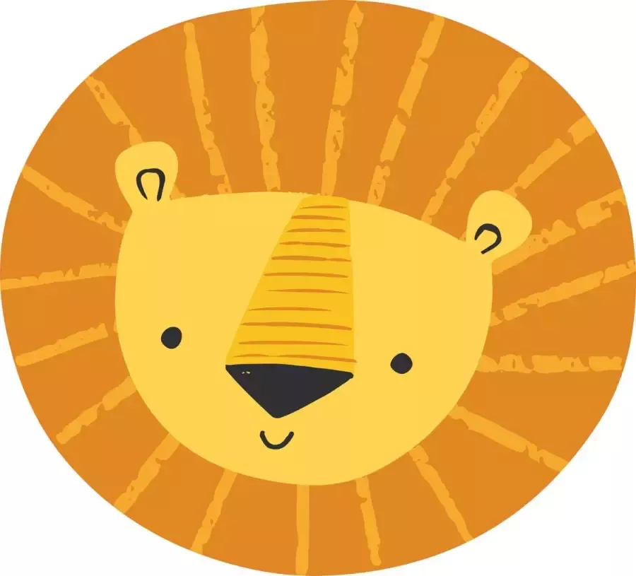 Vloerkledenopvinyl Vloerkleed vinyl rond Leeuwtje