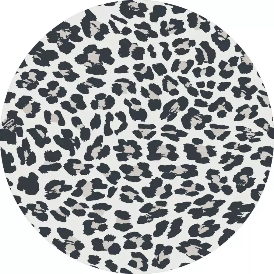 Vloerkledenopvinyl.nl Vloerkleed vinyl rond Panter grey 195 cm Rond