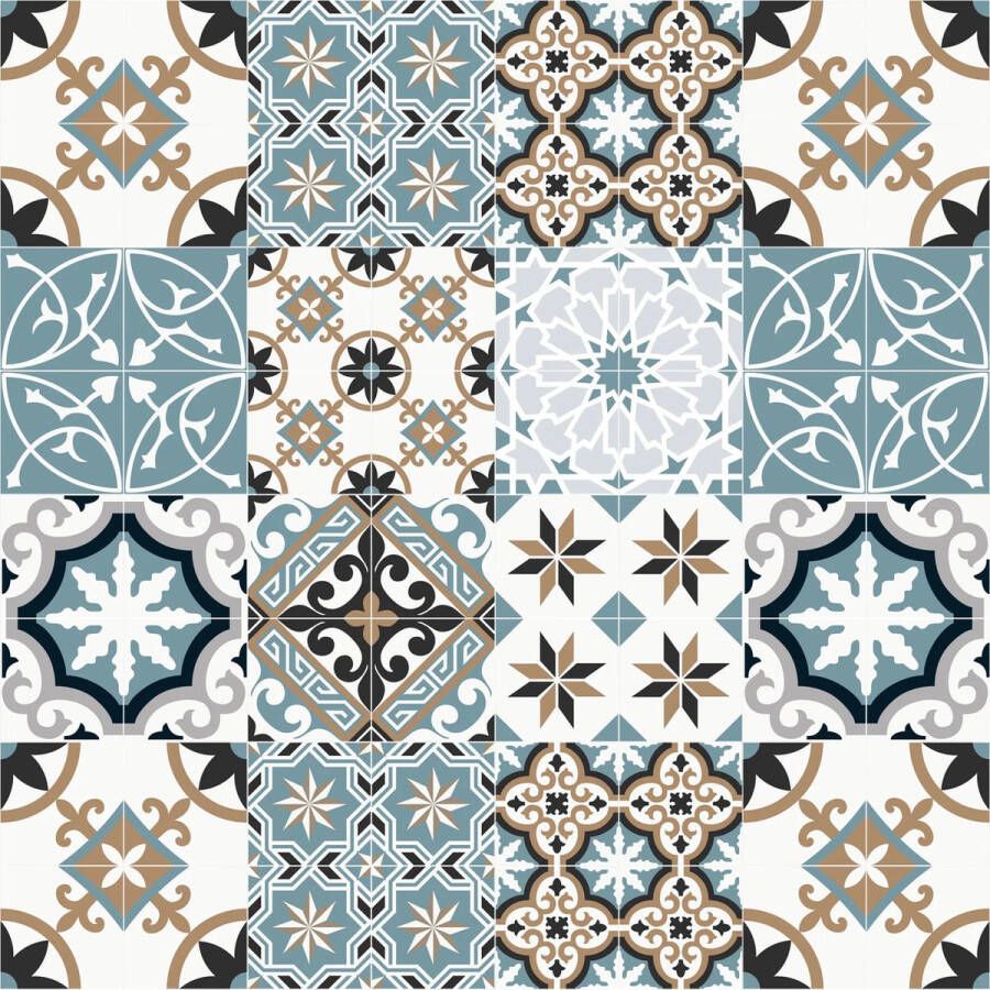 Vloerkledenopvinyl.nl Vloerkleed vinyl Baladi Blauw 170x240 cm