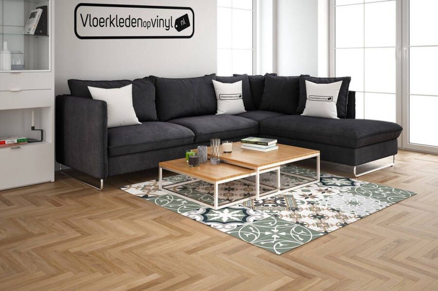 Vloerkledenopvinyl.nl Vloerkleed vinyl Baladi Groen 195x300 cm