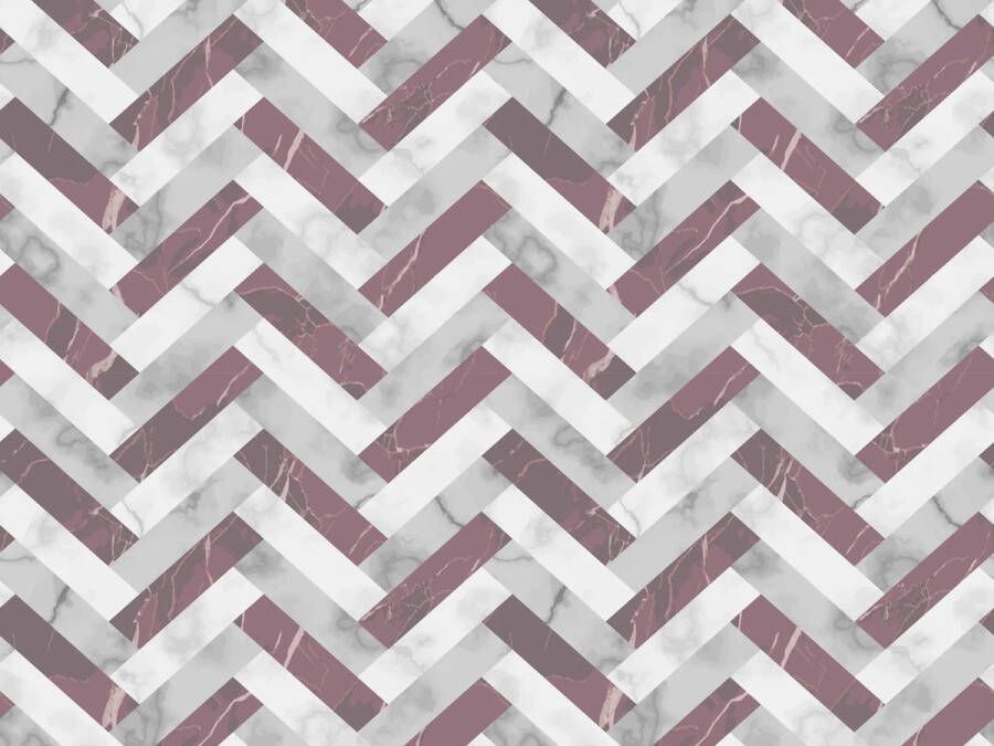 Vloerkleed vinyl Marmer visgraat grijs oud roze 195x300 cm Onze materialen zijn PVC vrij en hygienisch