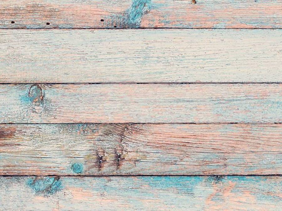 Vloerkledenopvinyl.nl Vloerkleed vinyl Old wood aqua 140x195 cm