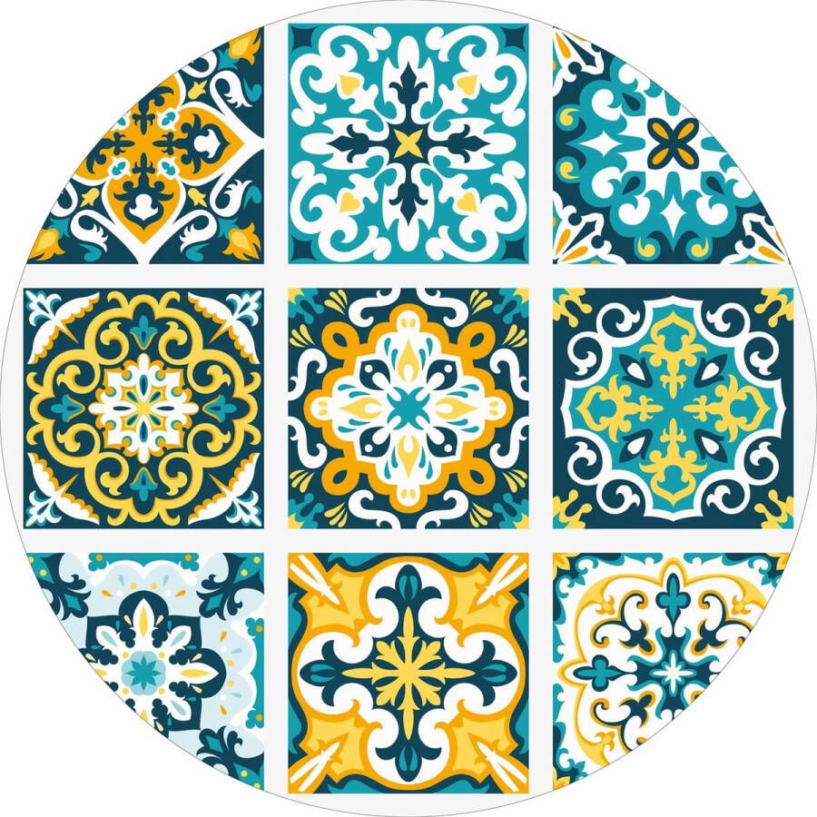 Vloerkleed vinyl rond 5 150 cm Rond Ontdek het Vloerkleed vinyl rond 5: stijlvol duurzaam en gemakkelijk te onderhouden. Perfect voor elk interieur met een comfortabele en hygiënische afwerking. Een milieuvriendelijke keuze!