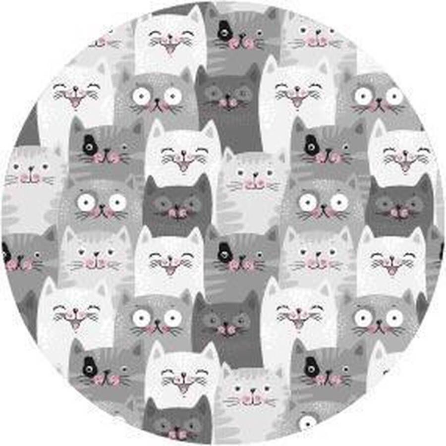 Vloerkledenopvinyl.nl Vloerkleed vinyl rond Kitty 150 cm Rond