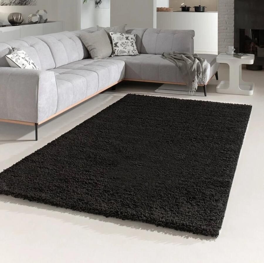 Vloerkleedgigant Zacht Fluffy Vloerkleed Hoogpolig Taupe 160x230 cm