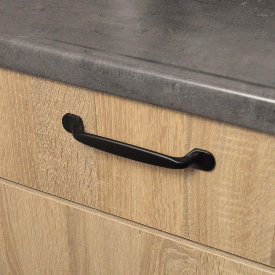 VNSTRA Andorra Luxe RVS Zwarte Handgreep 96mm Hoogwaardige Keukengreep Deurgreep Meubelgreep Design Greep 96mm Moderne Handgreep Strakke Deurgreep RVS Meubelgreep Premium Kwaliteit Handgreep voor Keuken Kast Deur