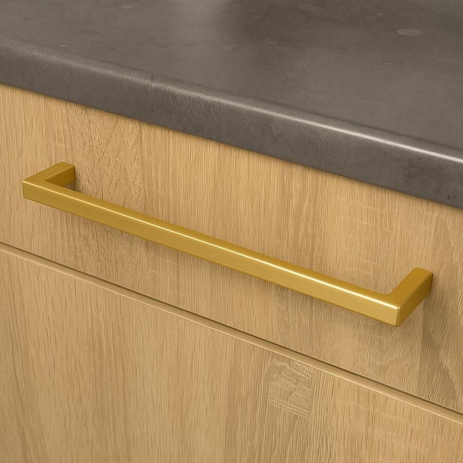 VNSTRA Handgeep Amsterdam Handgreep Goud 192mm Gouden Meubelgreep Design Handgreep 192mm Moderne Deurgreep Keukengreep voor Kasten en Deuren