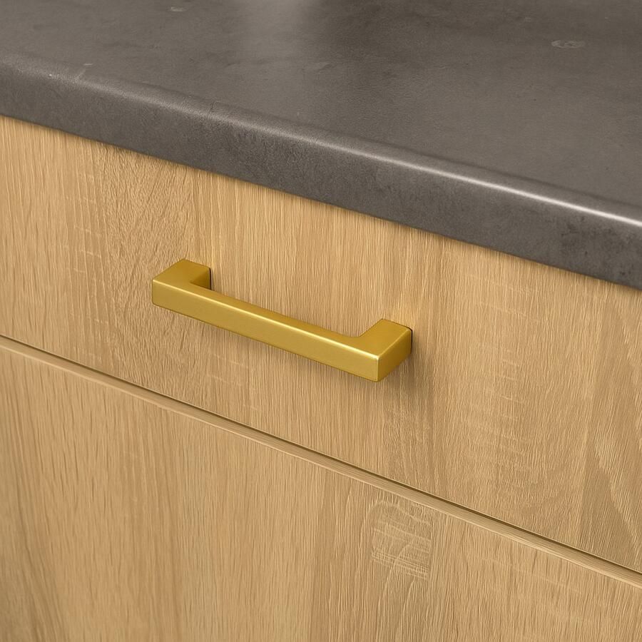 VNSTRA Handgreep Amsterdam Handgreep Goud 64mm Gouden Meubelgreep Compact Design Kleine Greep 64mm voor Keukens en Kasten