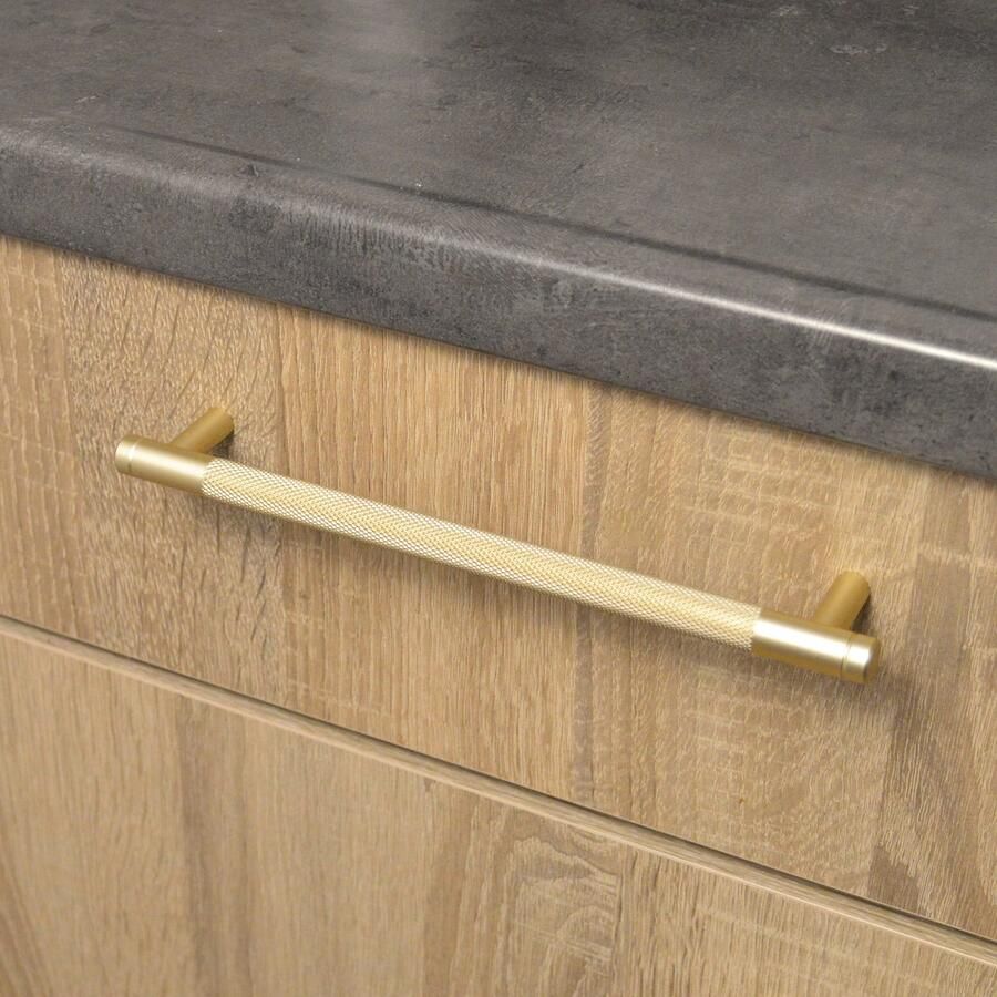 VNSTRA Handgreep Dubai Handgreep Champagne Goud 128mm Moderne Design Greep Keukengreep Champagne Goud Strakke Meubelgreep