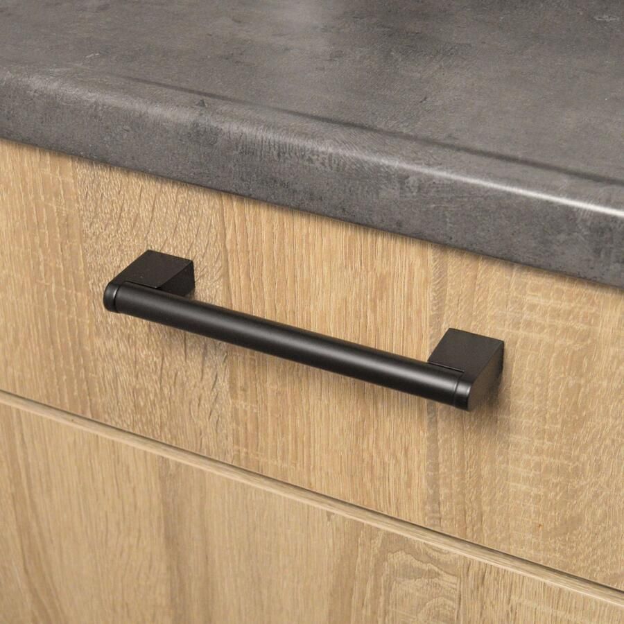 VNSTRA Handgreep Manchester Handgreep Zwart 192mm Grote Moderne Zwarte Handgreep Design Deurgreep voor Keukens en Meubels
