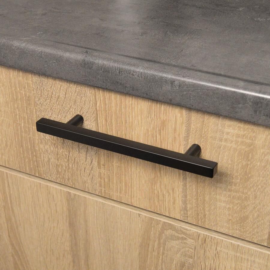 VNSTRA Sydney Luxe RVS Zwarte Handgreep 96mm Hoogwaardige Keukengreep Deurgreep Meubelgreep Design Greep 96mm Moderne Handgreep Strakke Deurgreep RVS Meubelgreep Premium Kwaliteit Handgreep voor Keuken Kast Deur